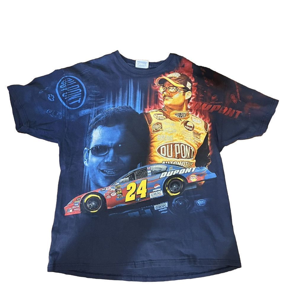 Jeff Gordon Vintage 2005 Chase Authentics NASCAR‎ Dupont AOP T-Shirt Navy XL